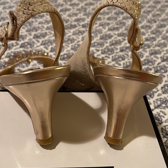 Alex Marie open toe sling back pumps- Marla714 Sand Gold - Picture 6 of 11